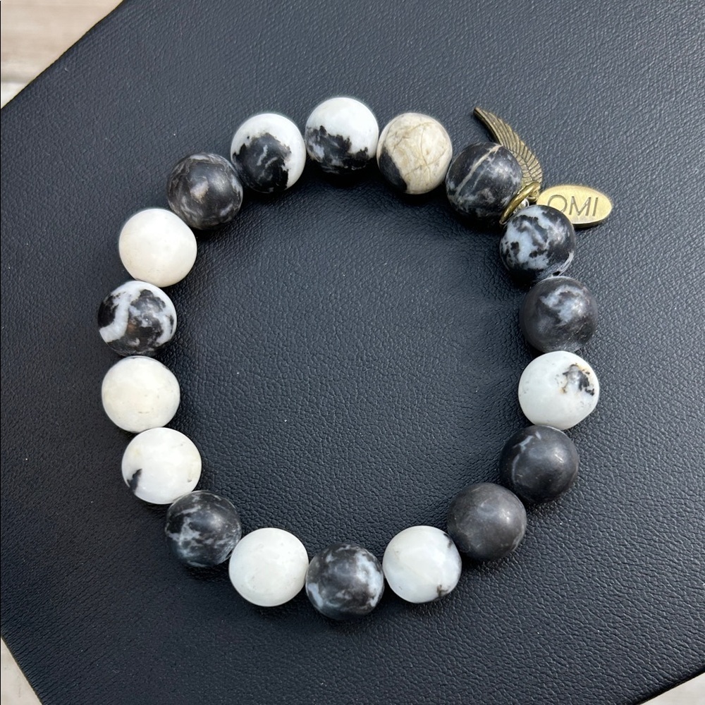 10mm Zebra Jasper Omi Beaded Bracelet